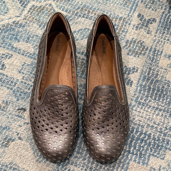 Cobb Hill Chic Metallic Perforated Loafers - Picture 1 of 4